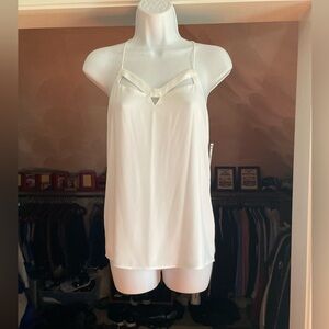 NWT Express White Spaghetti Strap Racerback Cut-out Cami Blouse XXS